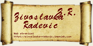 Živoslavka Radević vizit kartica